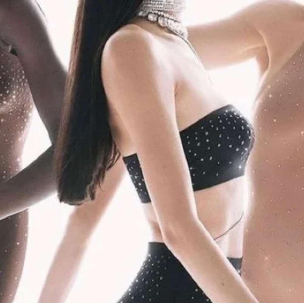 SKIMS x Swarovski Jelly Sheer Bandeau Oynx Size M